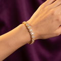 Gold Halo Tennis Bracelet, Anti-Tarnish | S.W.ANJ