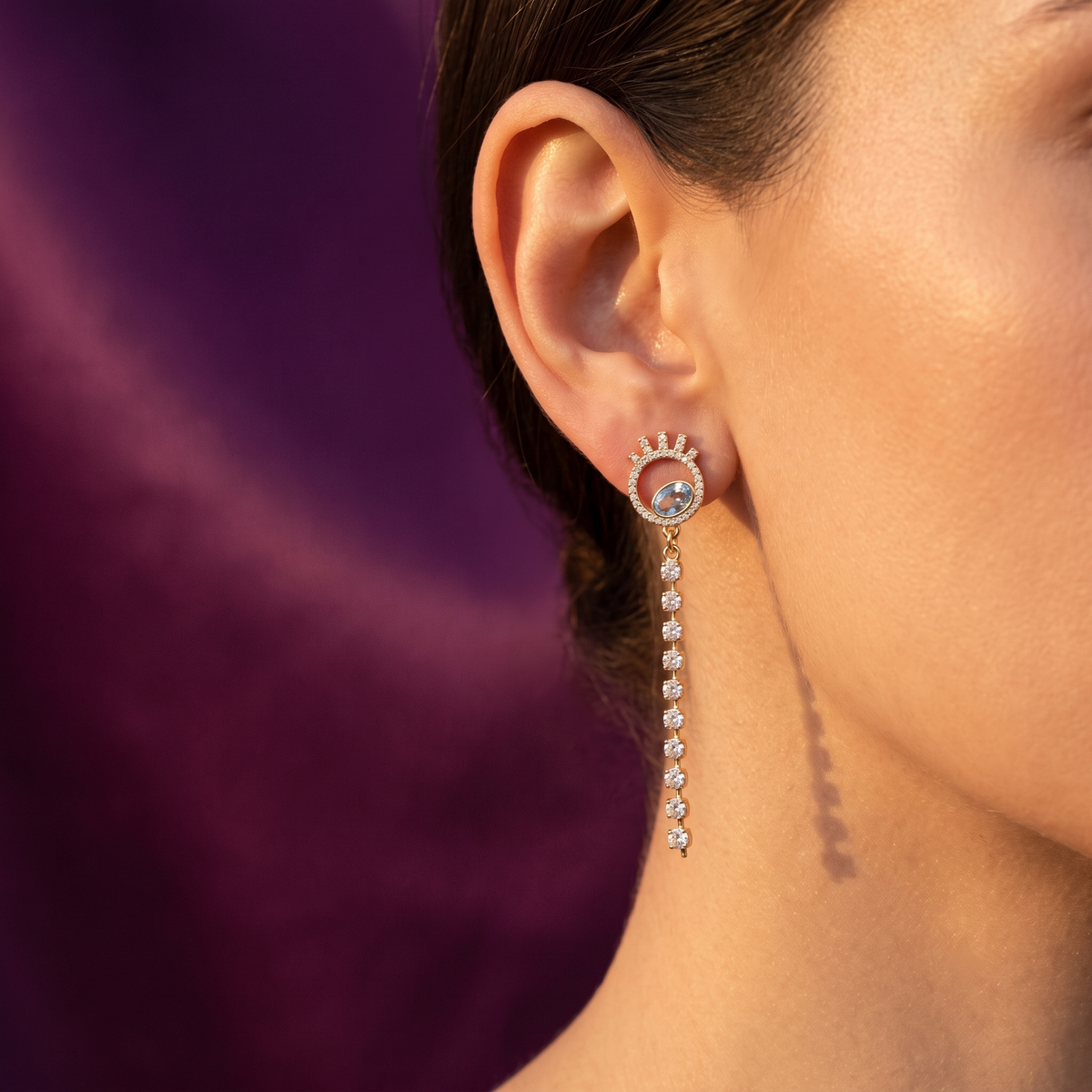 Mismatched Evil Eye Earrings, Anti-Tarnish | S.W.ANJ