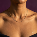 Twisted Two-Tone Singapore Chain Necklace – Gold & Silver Tone Twist Chain, Anti-Tarnish