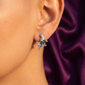 Silver Parrot Stud Earrings – Colourful Pavé Crystal, Anti-Tarnish