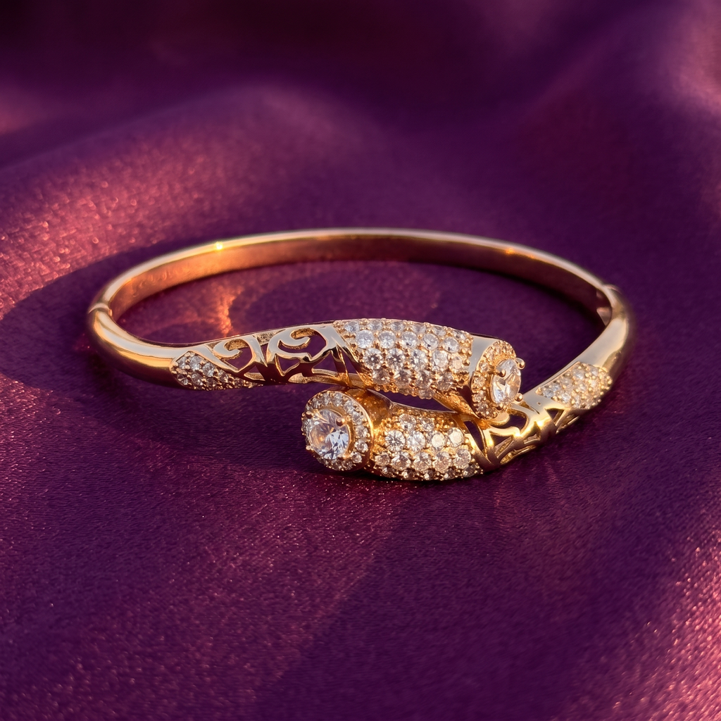 Gold Filigree Crystal Bangle Bracelet | S.W.ANJ