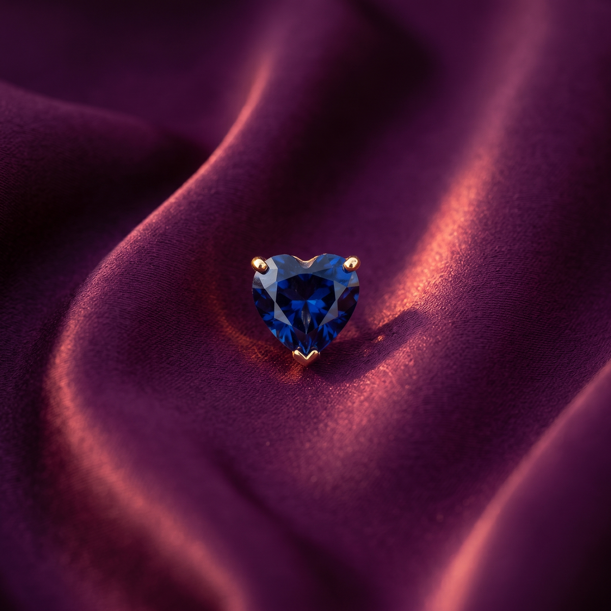 Dainty Blue Heart Stud Earrings, Anti-Tarnish | S.W.ANJ