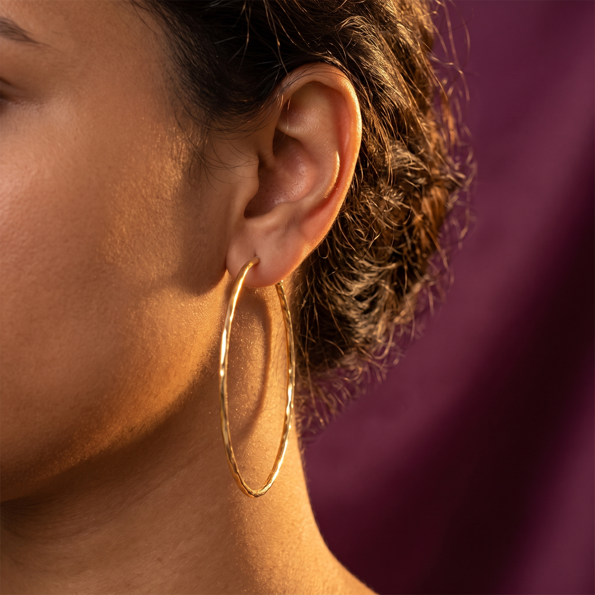 Gold Twisted Wire Hoop Earrings | S.W.ANJ