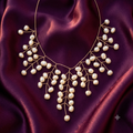 Gold Wire Pearl Branch Necklace with Round Pearls | S.W.ANJ