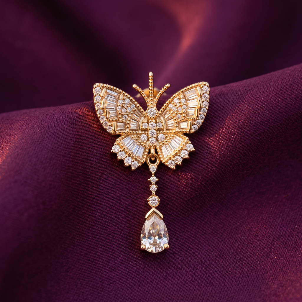 Baguette Crystal Butterfly Earrings, Anti-Tarnish | S.W.ANJ