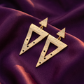 Gold Brushed Open Triangle Drop Earrings | S.W.ANJ