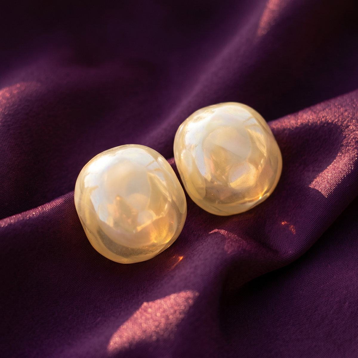 Faceted Pearl Statement Stud Earrings | S.W.ANJ