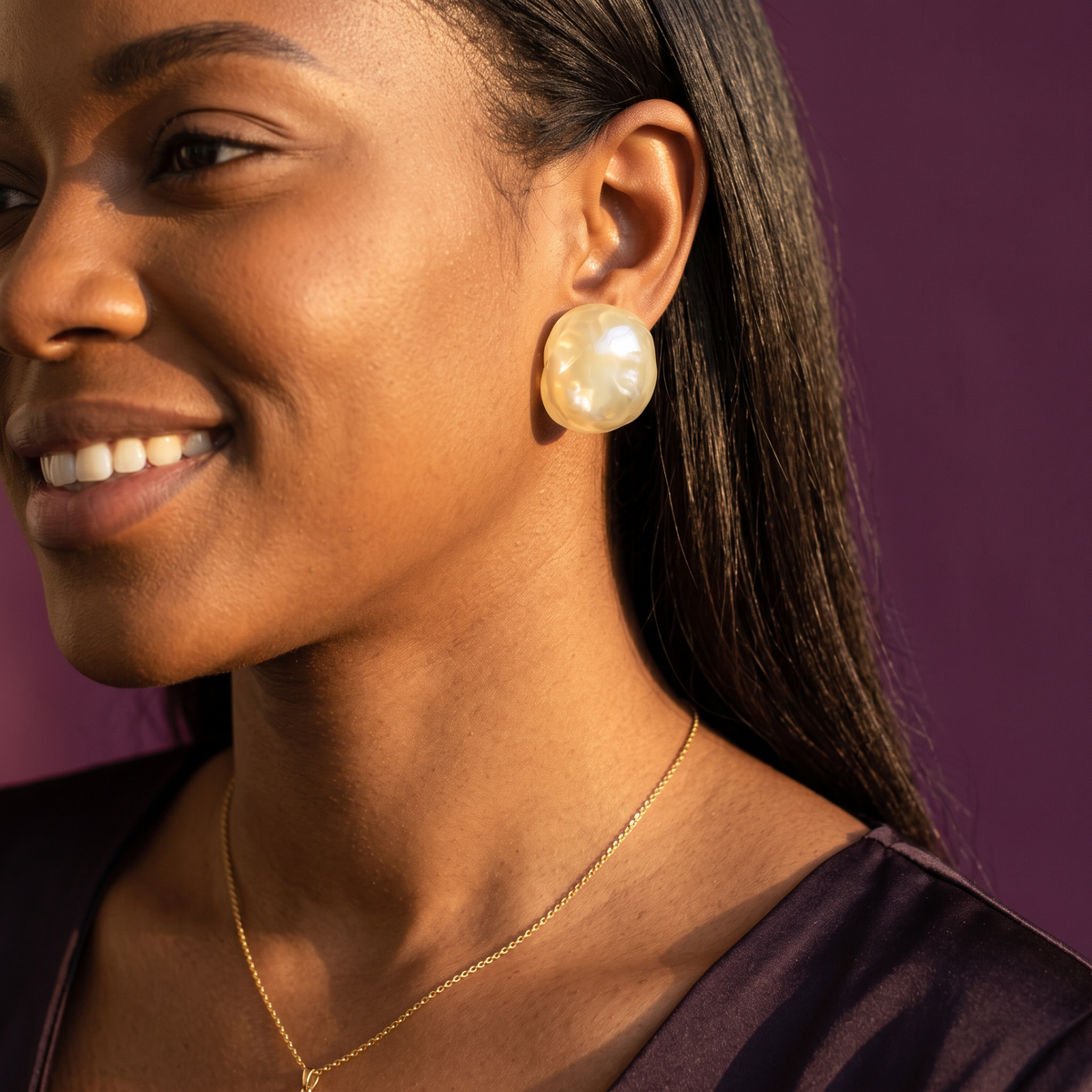 Faceted Pearl Statement Stud Earrings | S.W.ANJ