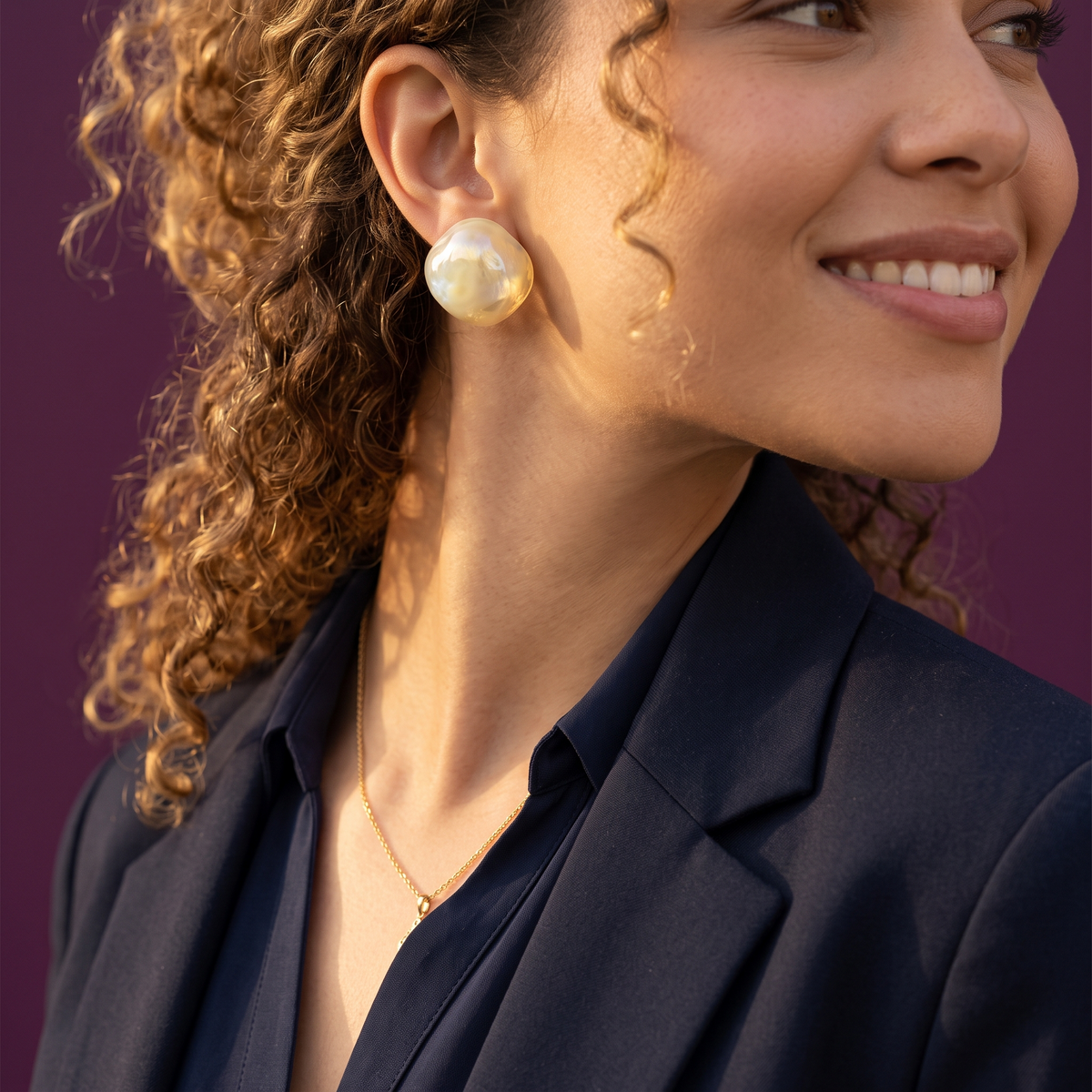 Faceted Pearl Statement Stud Earrings | S.W.ANJ