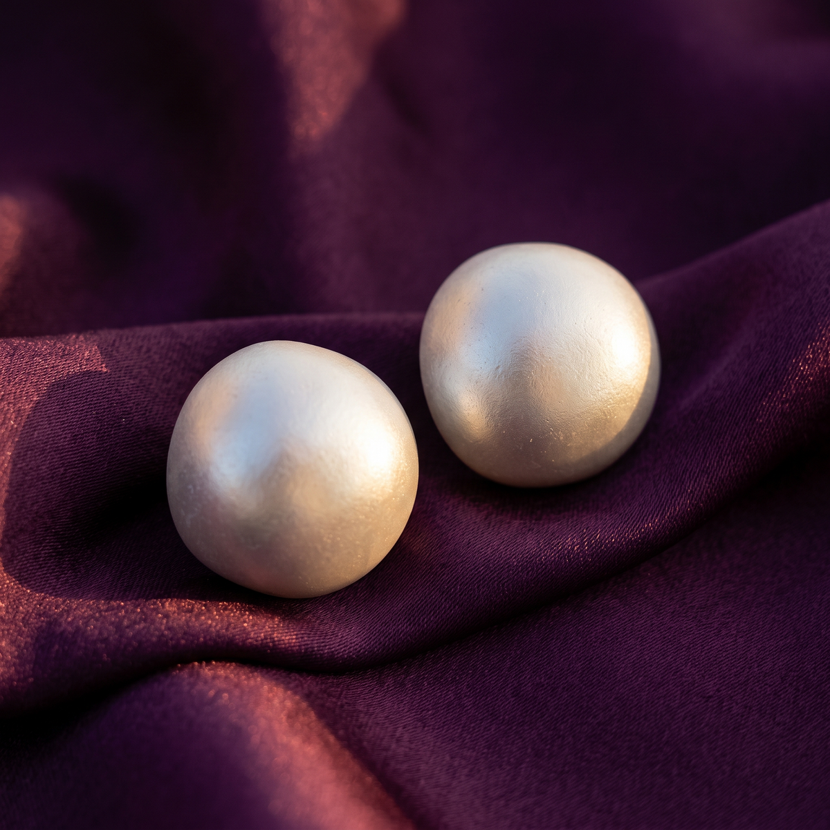 Classic Round Pearl Stud Earrings | S.W.ANJ