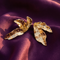 Gold Textured Leaf Cluster Earrings | S.W.ANJ