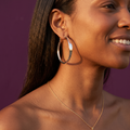 Silver Polished Band Hoop Earrings | S.W.ANJ