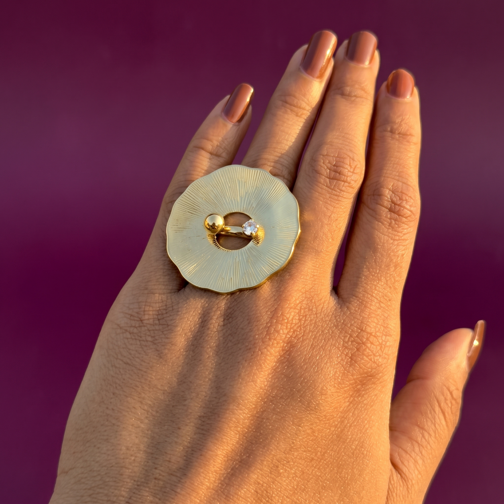 Gold Sunburst Statement Cocktail Ring | S.W.ANJ