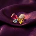 Gold Multicolour Butterfly Ring with Crystal Wings | S.W.ANJ