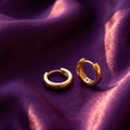 Gold-Tone Plain Polished Mini Huggie Hoop Earrings | S.W.ANJ