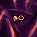 Gold-Tone Thick Polished Mini Huggie Hoop Earrings | S.W.ANJ