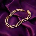 Gold Crystal Rectangle Link Bracelet | S.W.ANJ