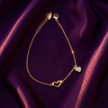 Gold Open Heart Chain Bracelet with Pavé Charm | S.W.ANJ