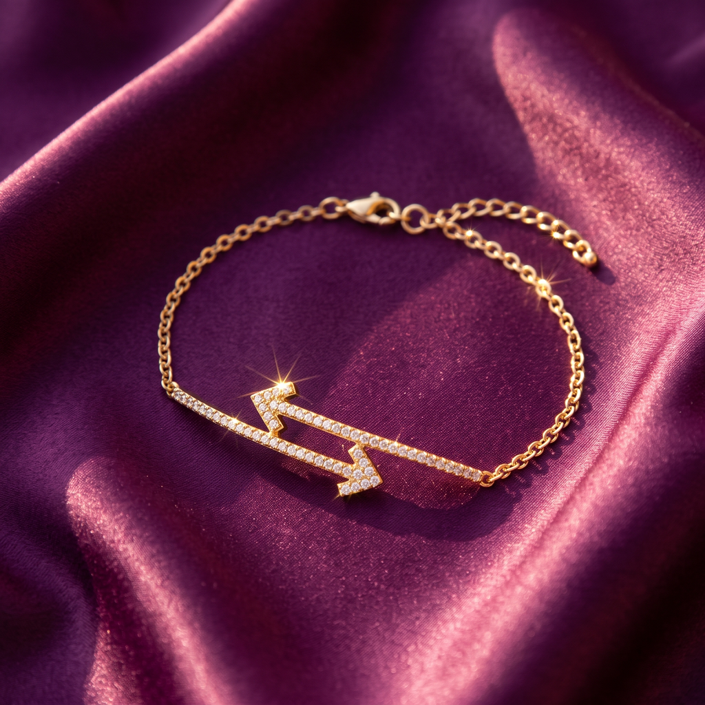 Gold Pavé Double Arrow Chain Bracelet | S.W.ANJ