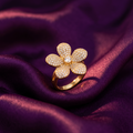 Gold Pavé Five-Petal Flower Cocktail Ring | S.W.ANJ