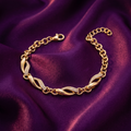 Gold Pavé Twist Link Rolo Chain Bracelet | S.W.ANJ